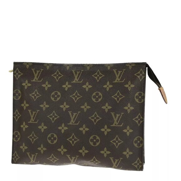 LOUIS VUITTON Poche Toilette 26 Clutch Hand Bag Monogram Leather - Picture 1 of 16